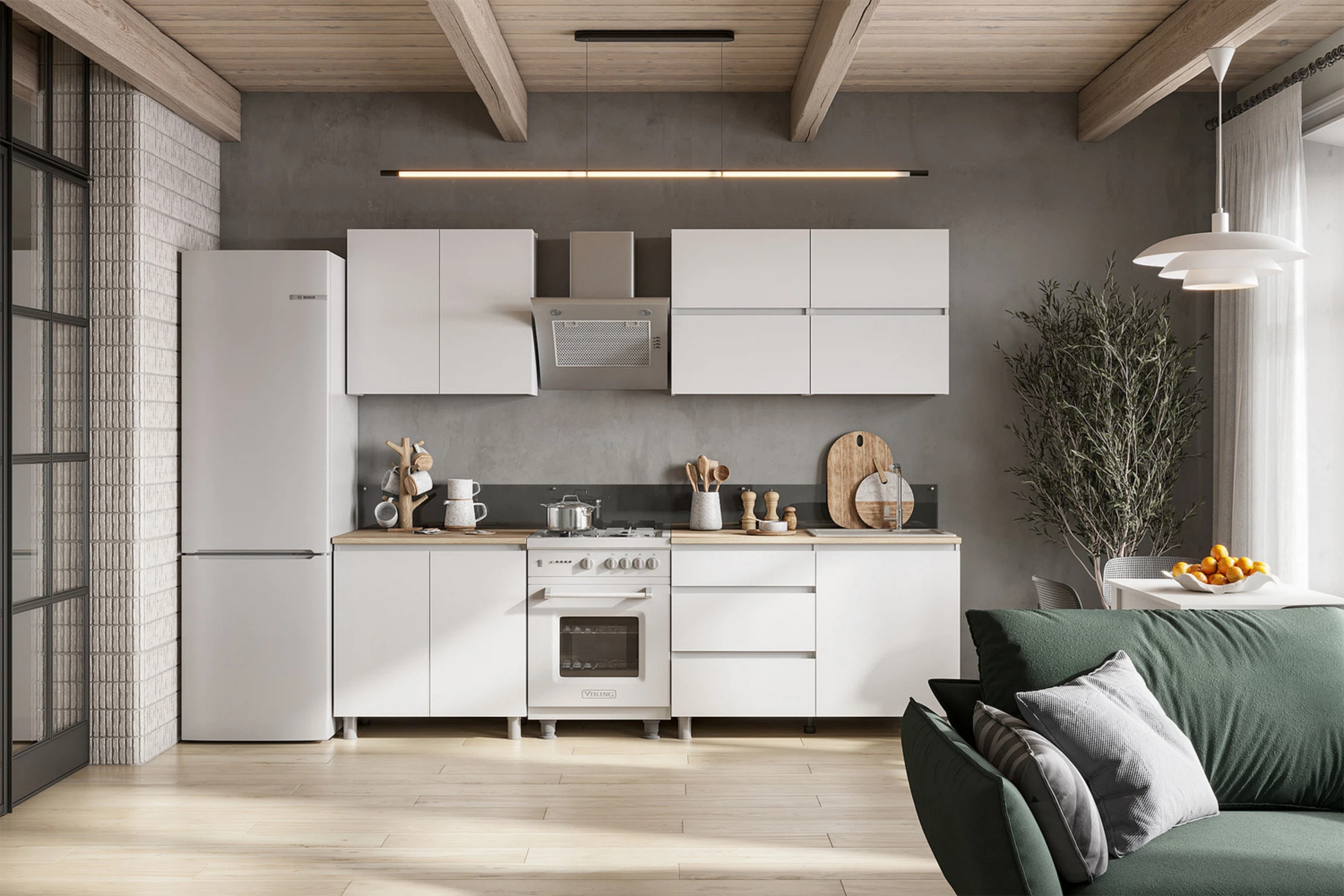 Изображение товара Готовая кухня Токио 2м серия 3 белая от Арника Мебель