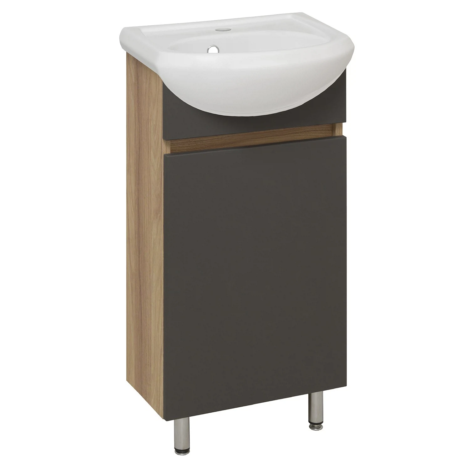 Изображение товара Тумба Runo Лада 40 Графит под умывальник Манго 40 для ванной комнаты