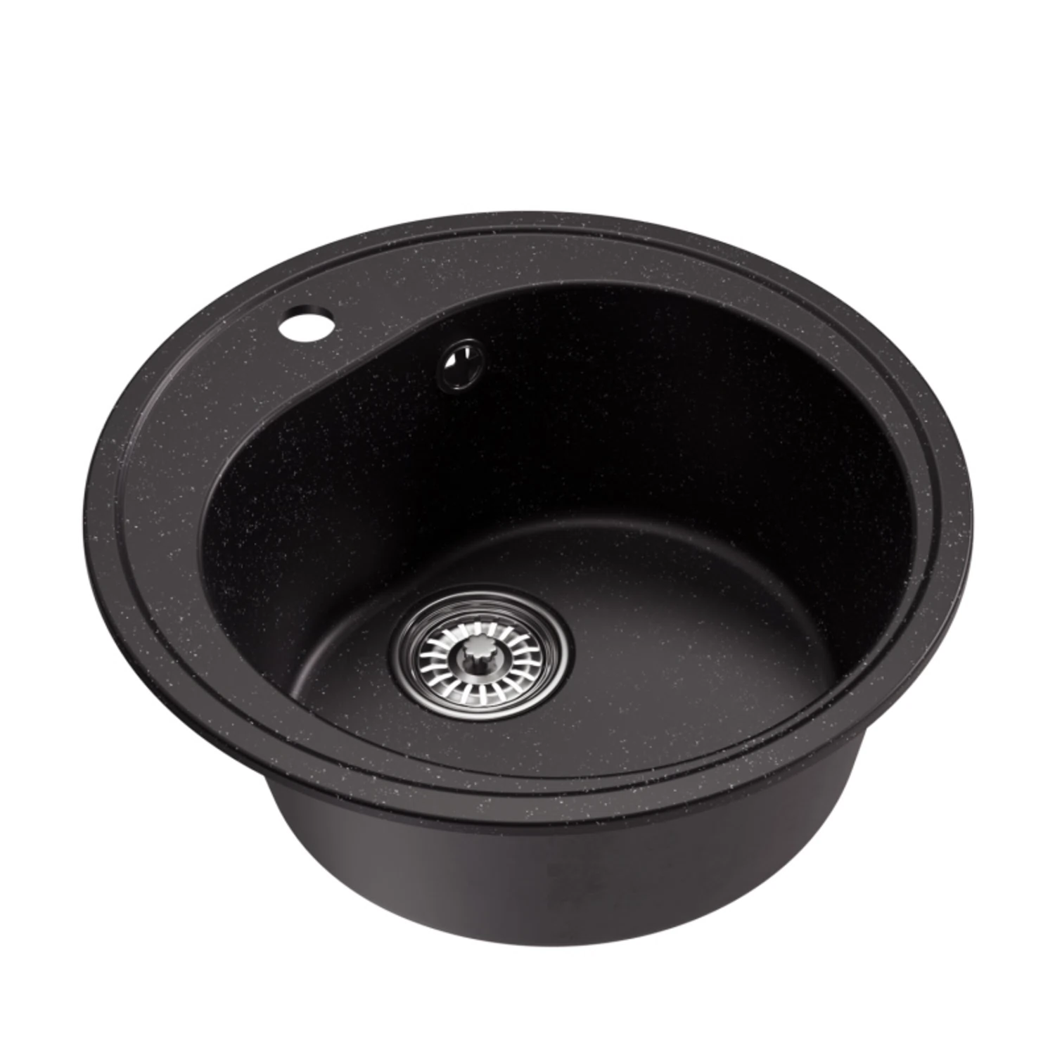 Изображение товара Мойка кухонная ML-GM11 КОМФОРТ круглая черная искусственный мрамор