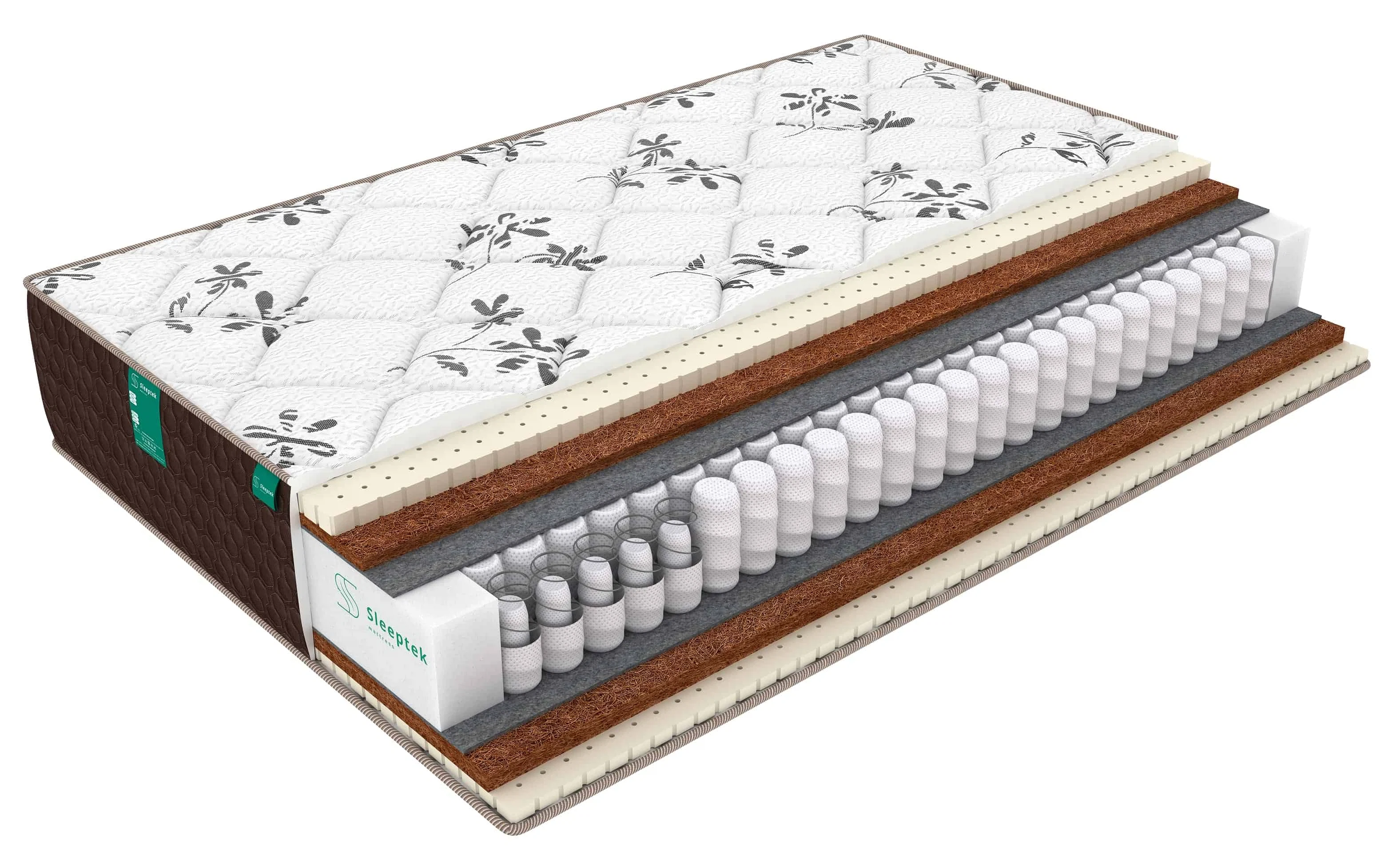 Изображение товара Матрас Sleeptek Duplex LatexCocos Mix 80x200 см с разной жесткостью и натуральными наполнителями