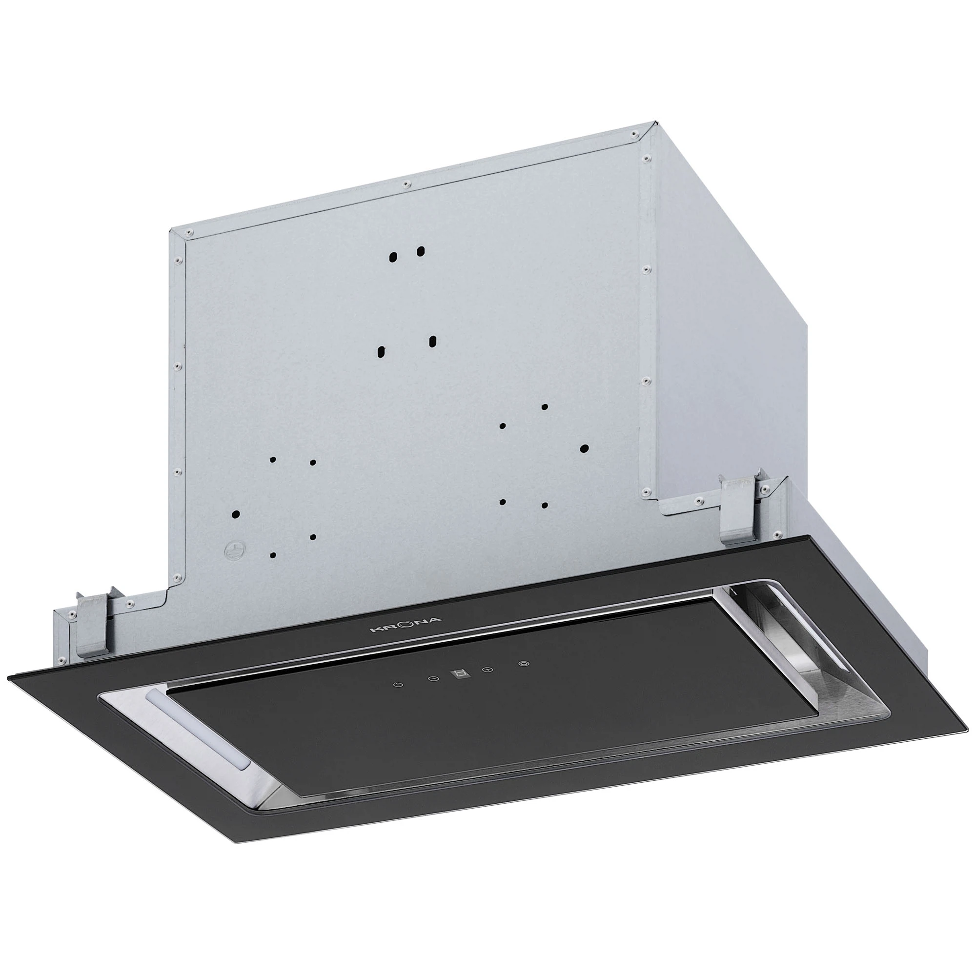 Изображение товара Вытяжка кухонная KRONA SELINA 600 GLASS BLACK S встроенная сенсорная стекло 60см