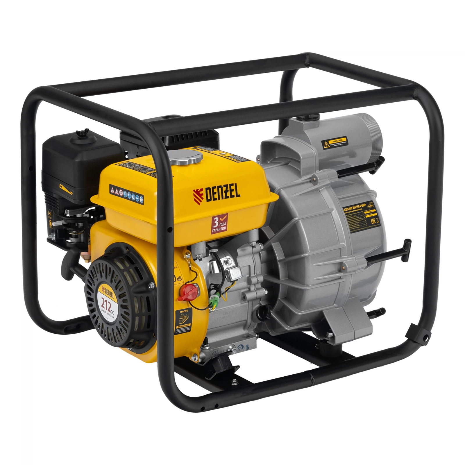 Изображение товара Бензиновая мотопомпа Denzel PX-80D7 7 л.с. для грязной воды, глубина 8м