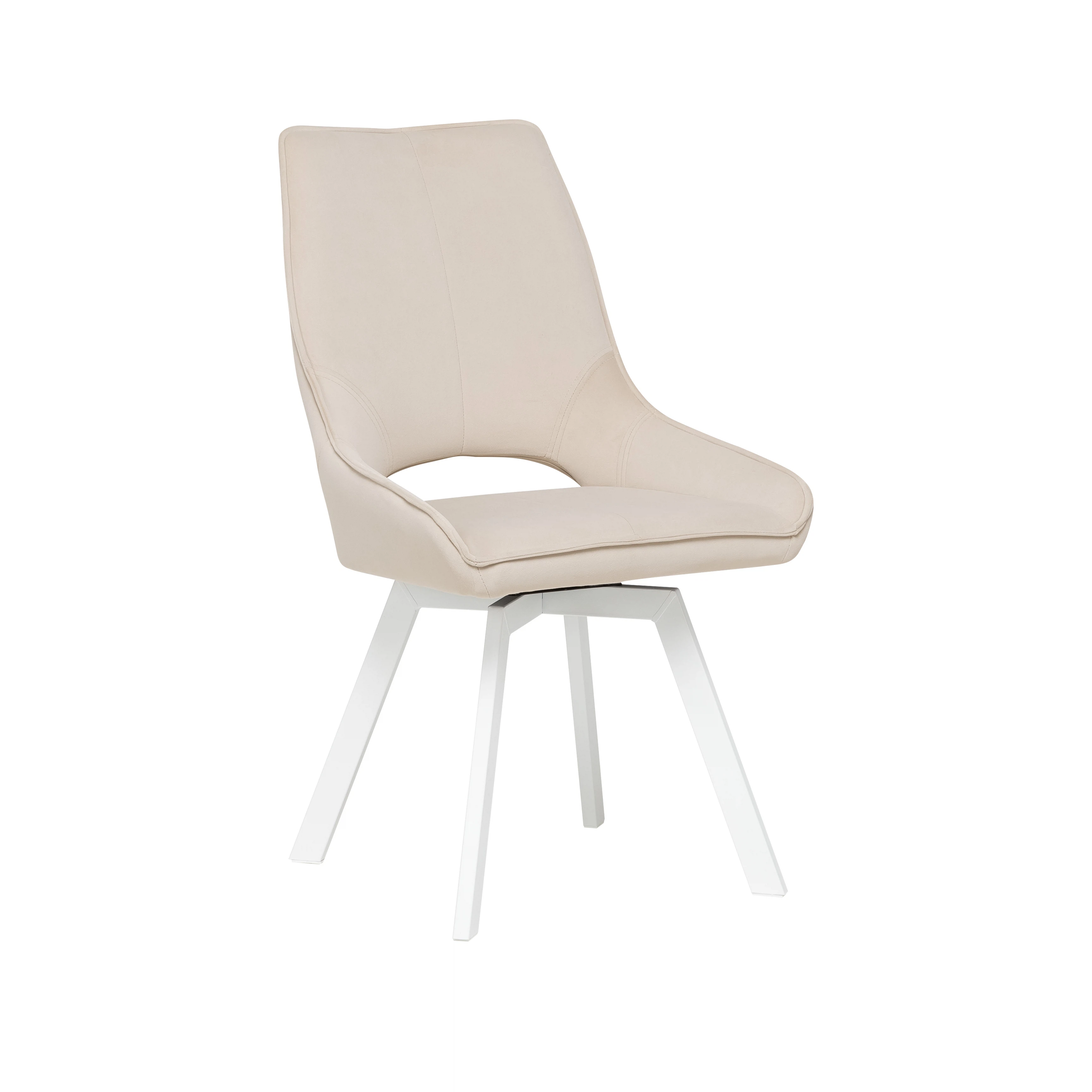 Изображение товара Стул Галвес 360 белый бежевый из металла и велюра от Leset