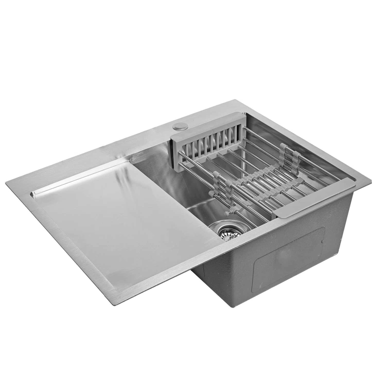 Изображение товара Мойка для кухни из нержавеющей стали 78x51 см с левым крылом и сифоном