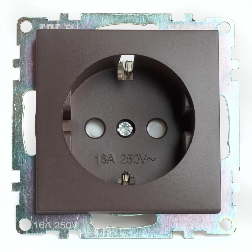 Изображение товара Розетка 1-местная с/з (механизм), STEKKER GLS16-7110-04, 250В, 16А с защитной шторкой, серия Катрин, шоколад Изображение товара Розетка 1-местная с/з (механизм), STEKKER GLS16-7110-04, 250В, 16А с защитной шторкой, серия Катрин, шоколад