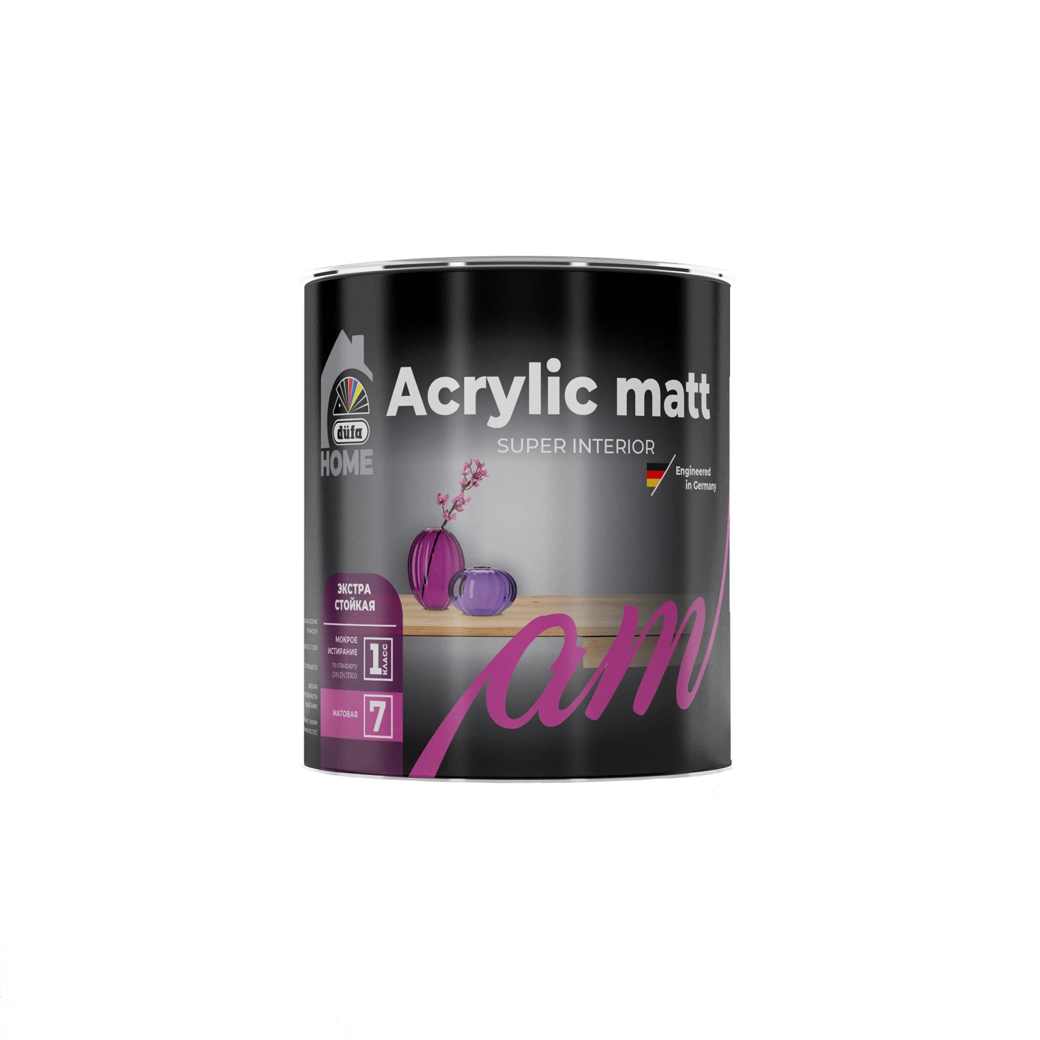 Изображение товара Краска для стен и потолков DUFA HOME Acrylic matt 0.9 л Белая