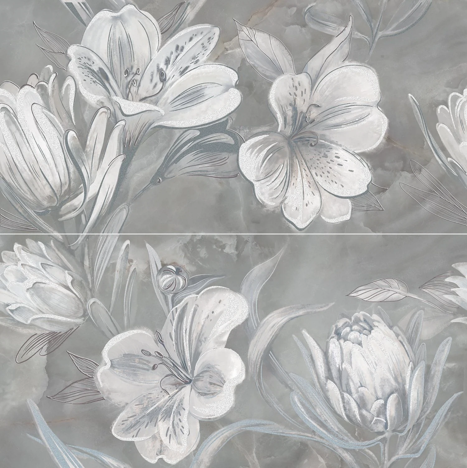 Изображение товара Панно OPALE GREY FLOWER 63х63