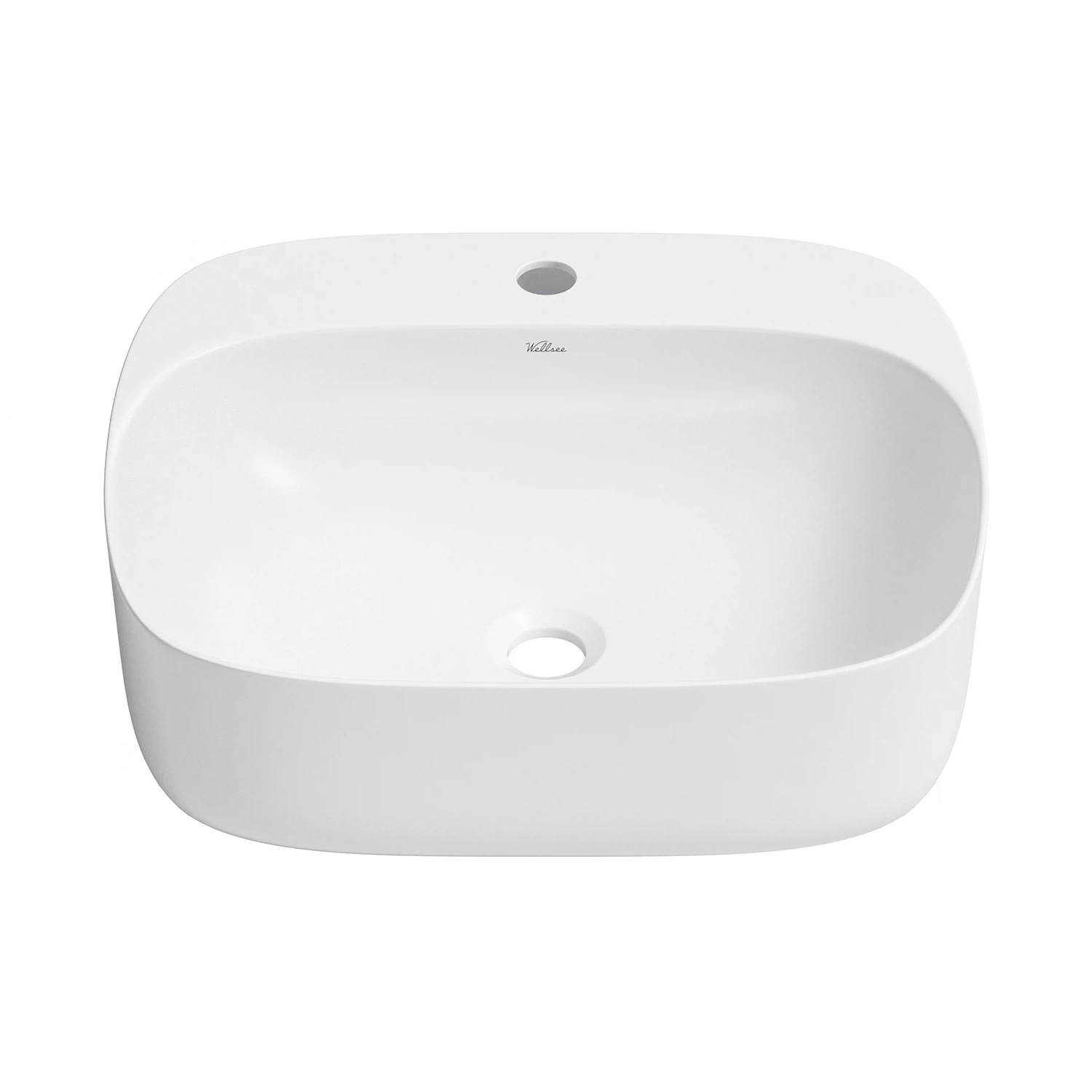 Изображение товара Накладная раковина Wellsee Idéal 50x42 см из фарфора, белая, прямоугольная