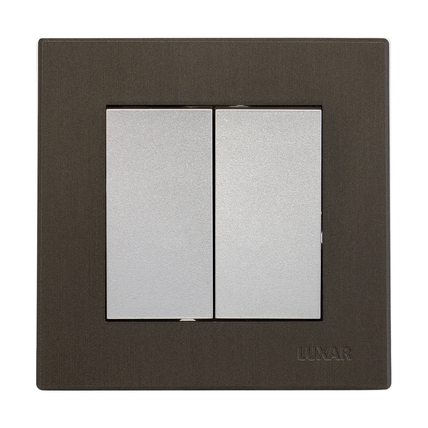 Изображение товара Выключатель LUXAR Mosaic с/у 2-кл.  серебро/титан с рамкой, 250В 10А (20.011.02)