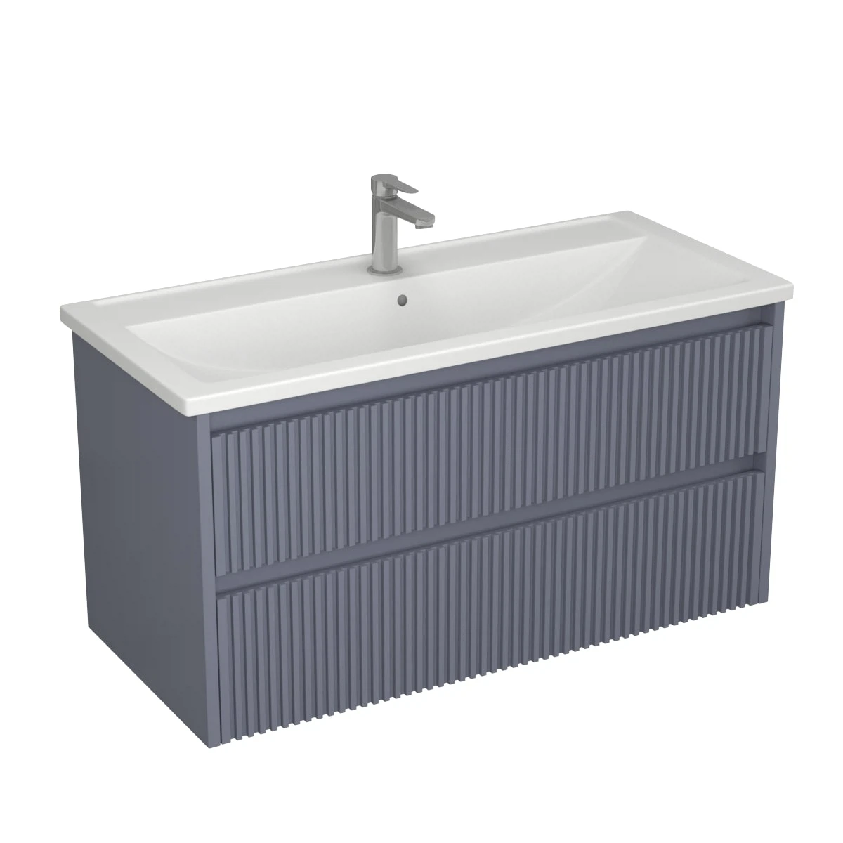 Изображение товара Подвесная тумба с раковиной Veneciana Aterno 100 серый матовый, МДФ, 988x450x600мм