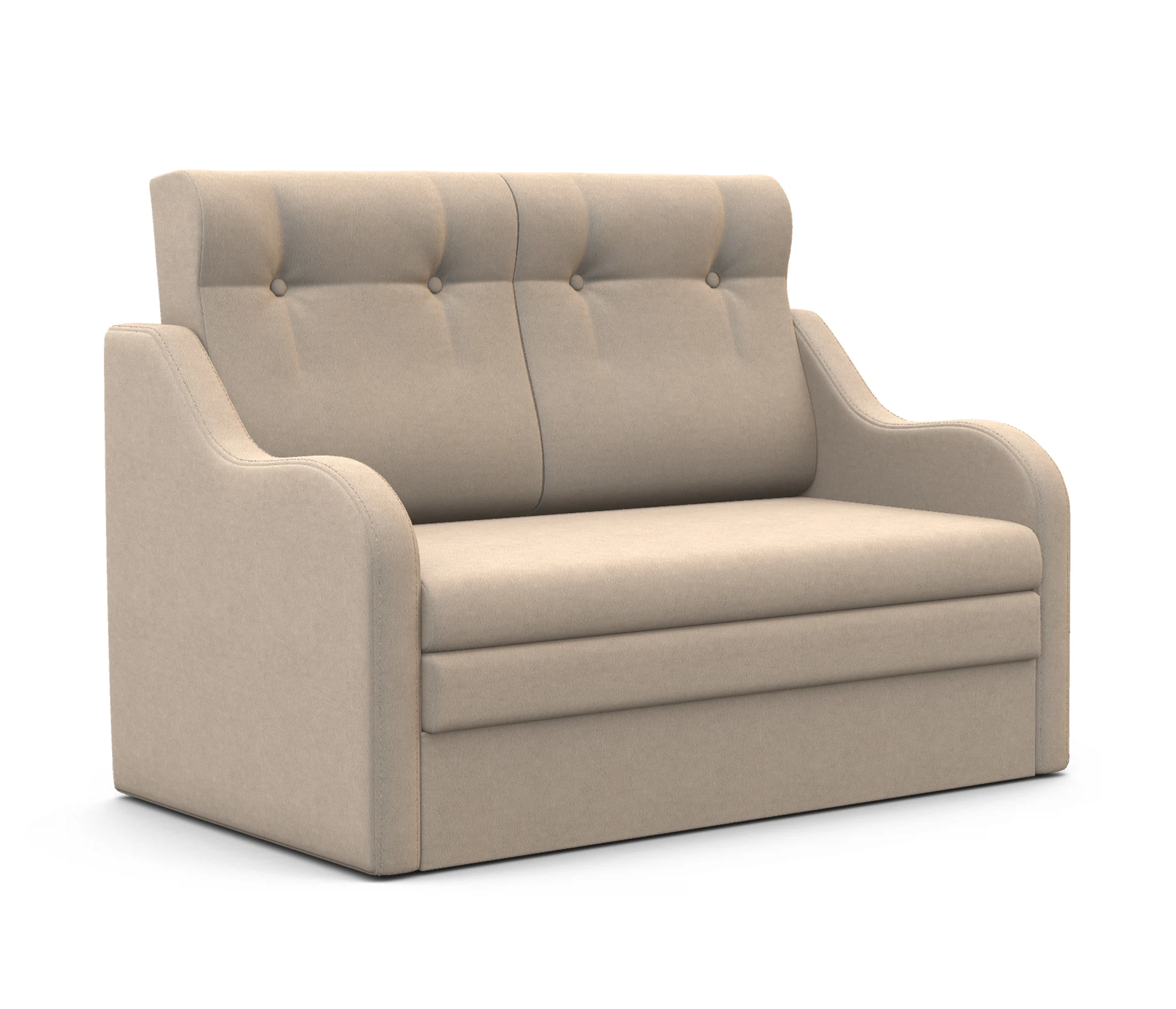 Изображение товара Диван-кровать Классика 2В велюр бежевый, современный дизайн, удобная раскладушка