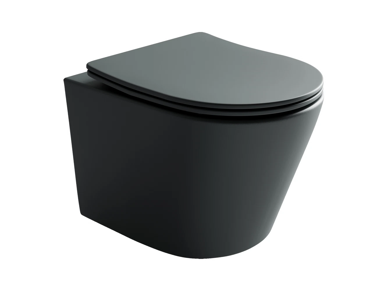 Изображение товара Подвесной унитаз Balearica Rimless черный матовый с глубокой промывкой
