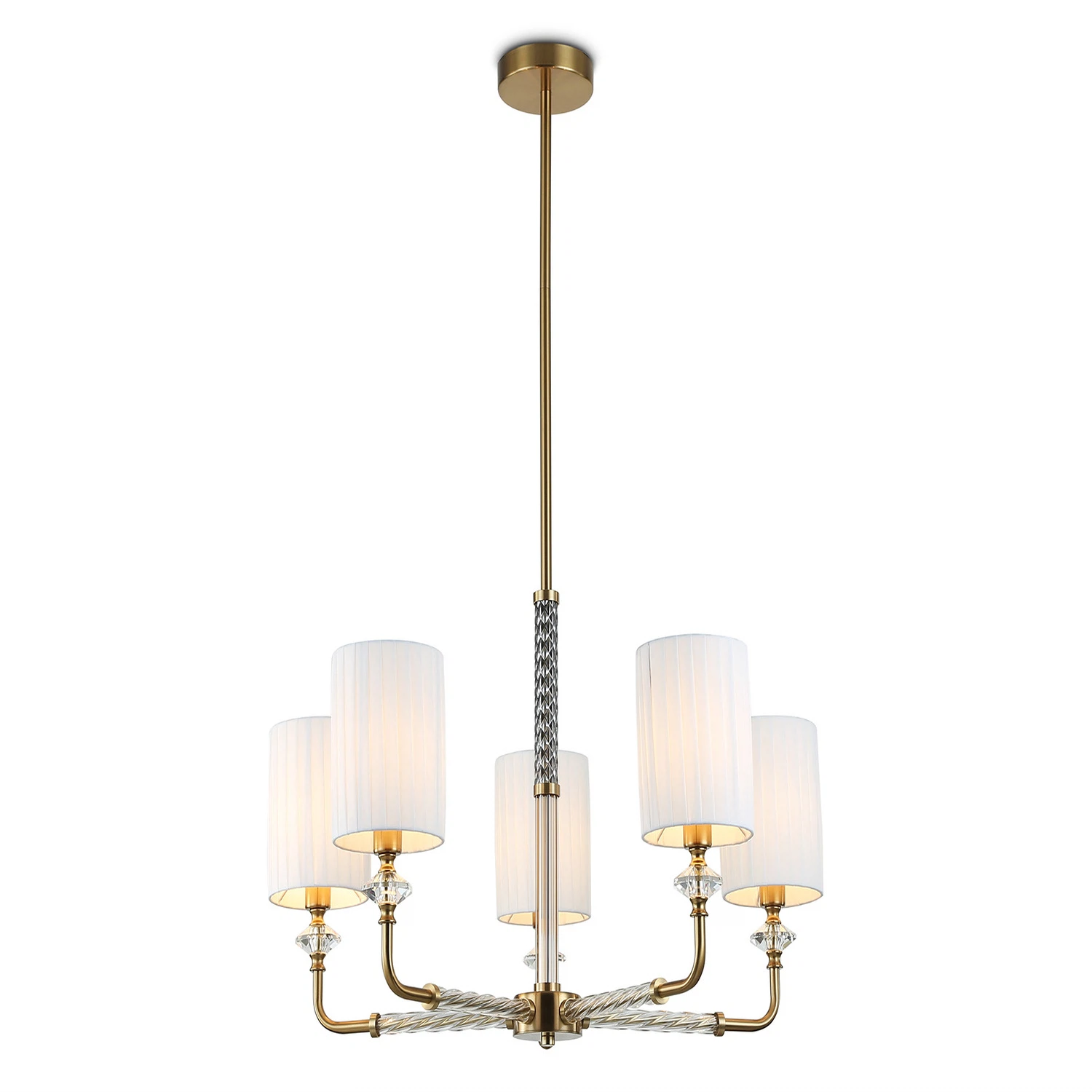 Изображение товара Люстра на штанге LH71500 AMBRELLA LIGHT латунь белый матовый с хрусталем 5х Е14