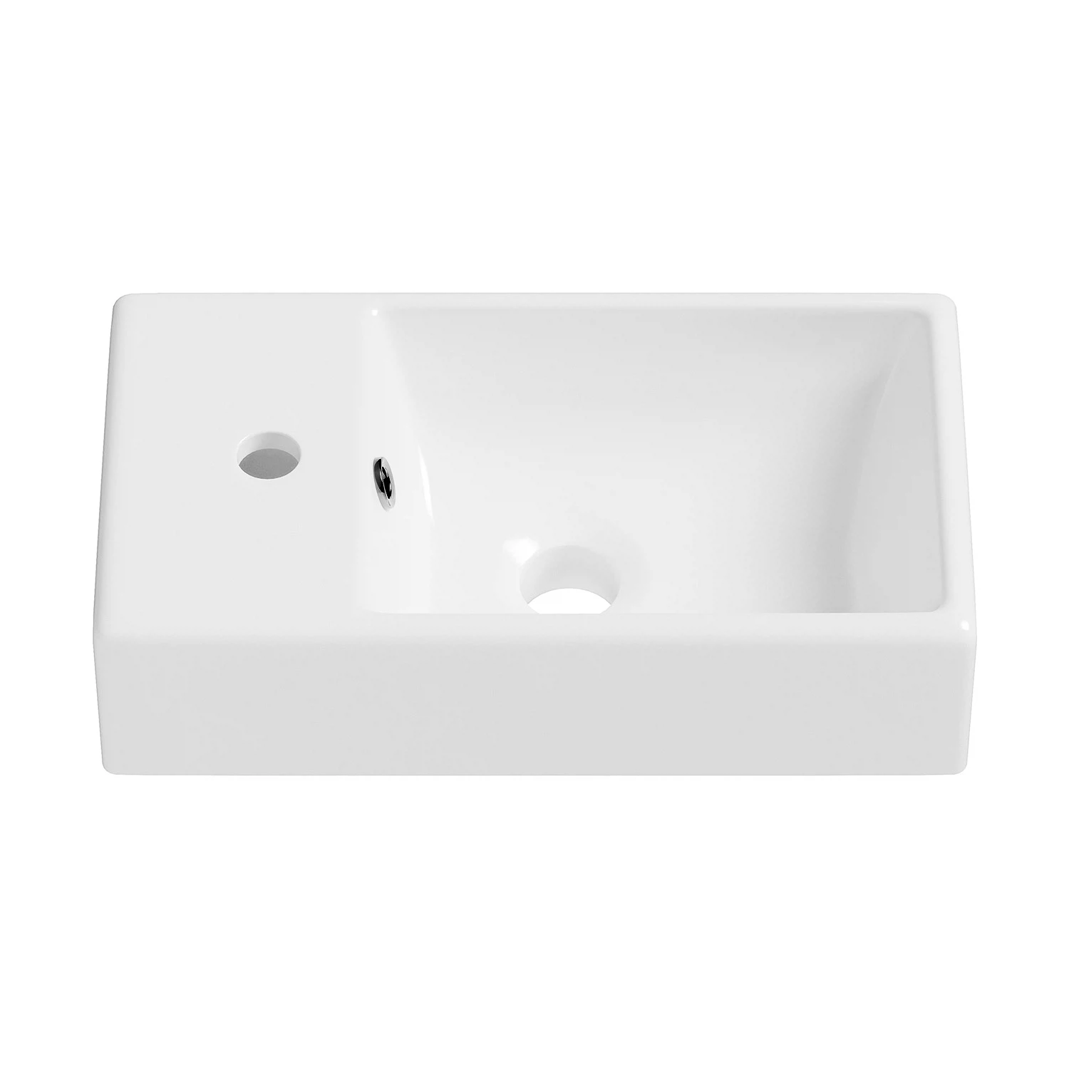 Изображение товара Подвесная раковина Wellsee WC Area из фарфора с переливом для ванной