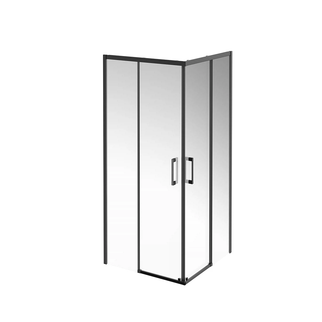 Изображение товара KERAMA MARAZZI Душевой уголок Vetro 90x90 квадрат раздвижной матовый черный VE 90 SSD BLK M