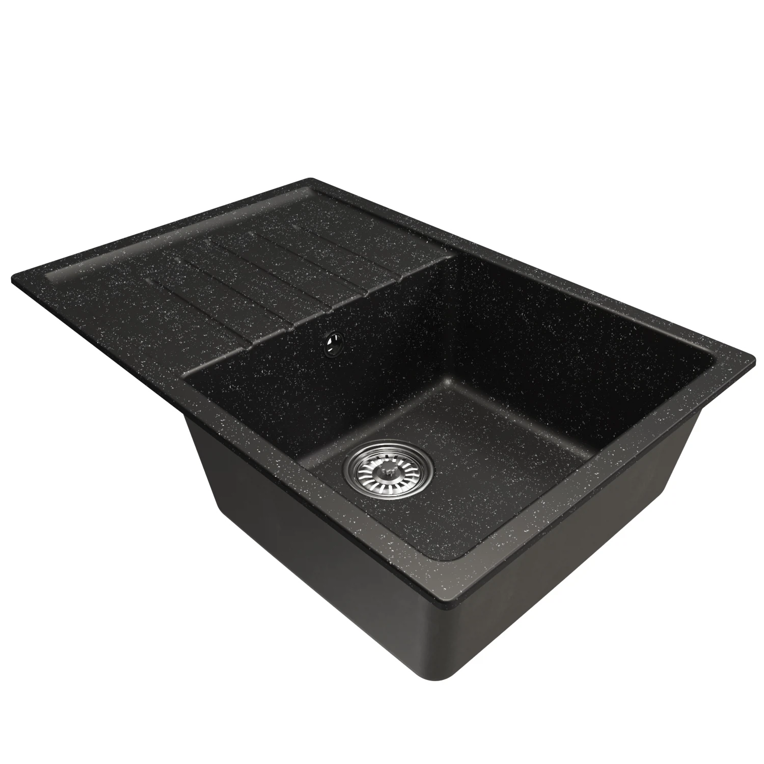 Изображение товара Мойка кухонная Mixline ML-GM23 из искусственного мрамора двухчашевая 49,5х77,5 см черная