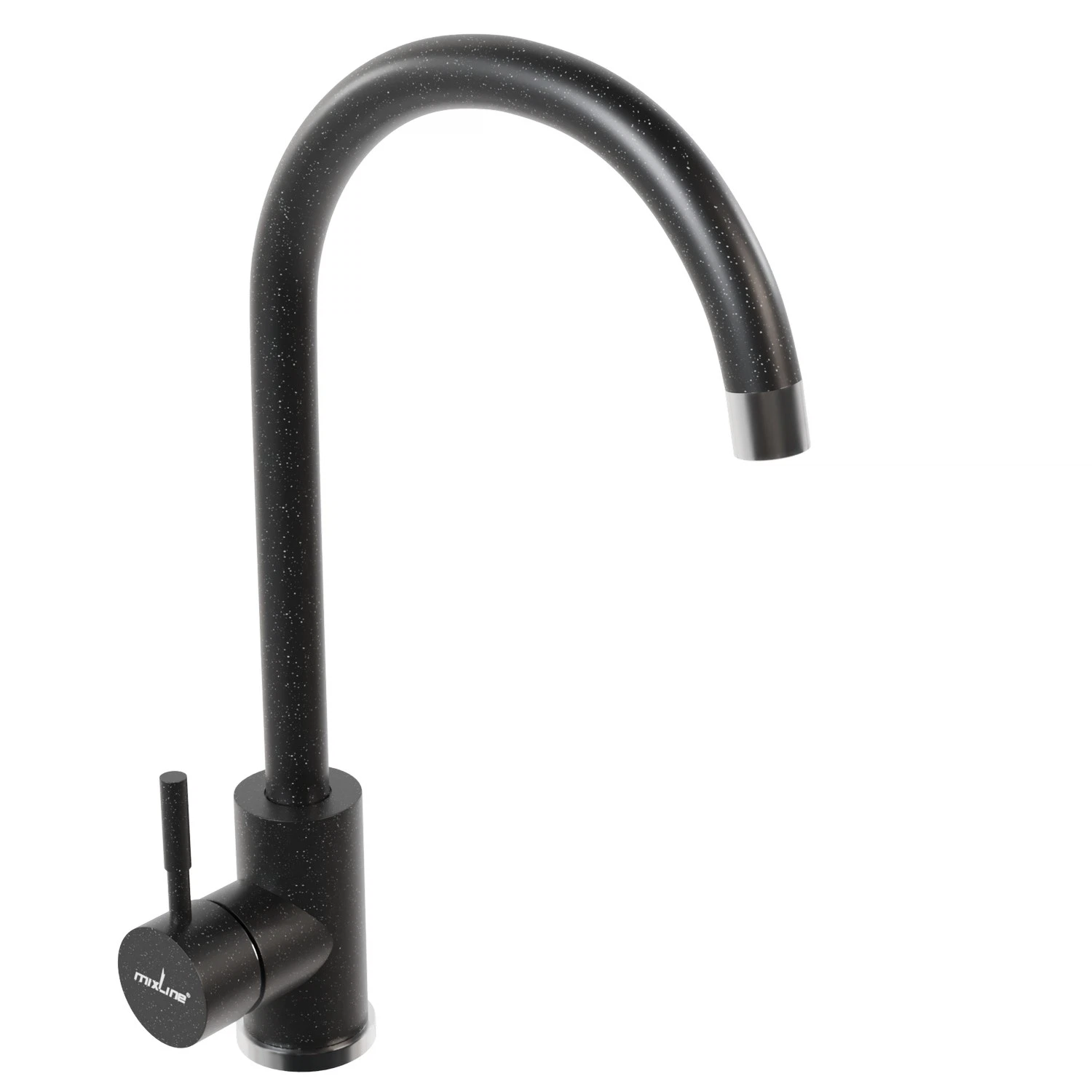Изображение товара Рычажный смеситель для кухни Mixline ML-GS15 (308) черный, длинный излив
