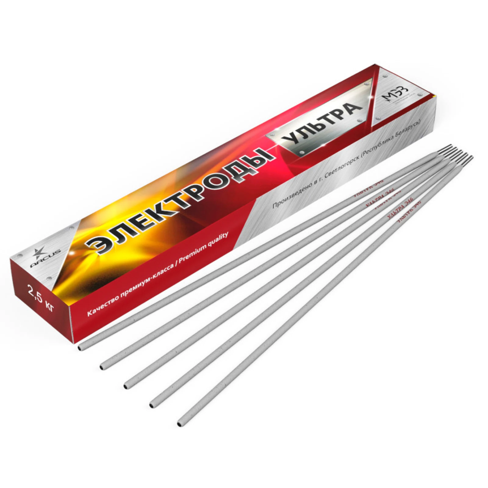 Изображение товара Электроды УЛЬТРА d=3,0 (2,5 кг) для сварки низкоуглеродистой стали ARCUS