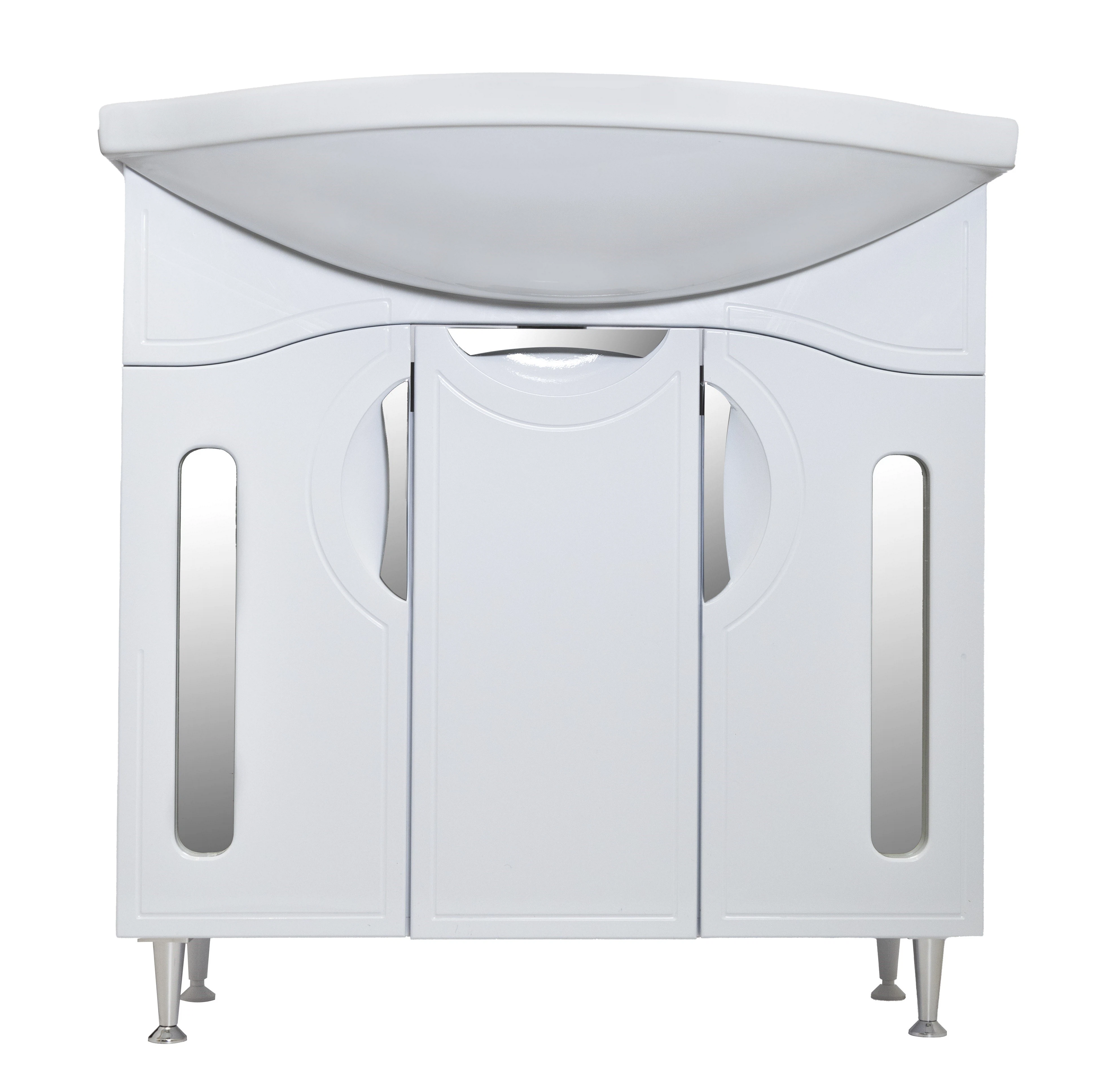 Изображение товара Тумба для ванной комнаты Сильва 80 Stella Polar белая с фрезеровкой и запуском