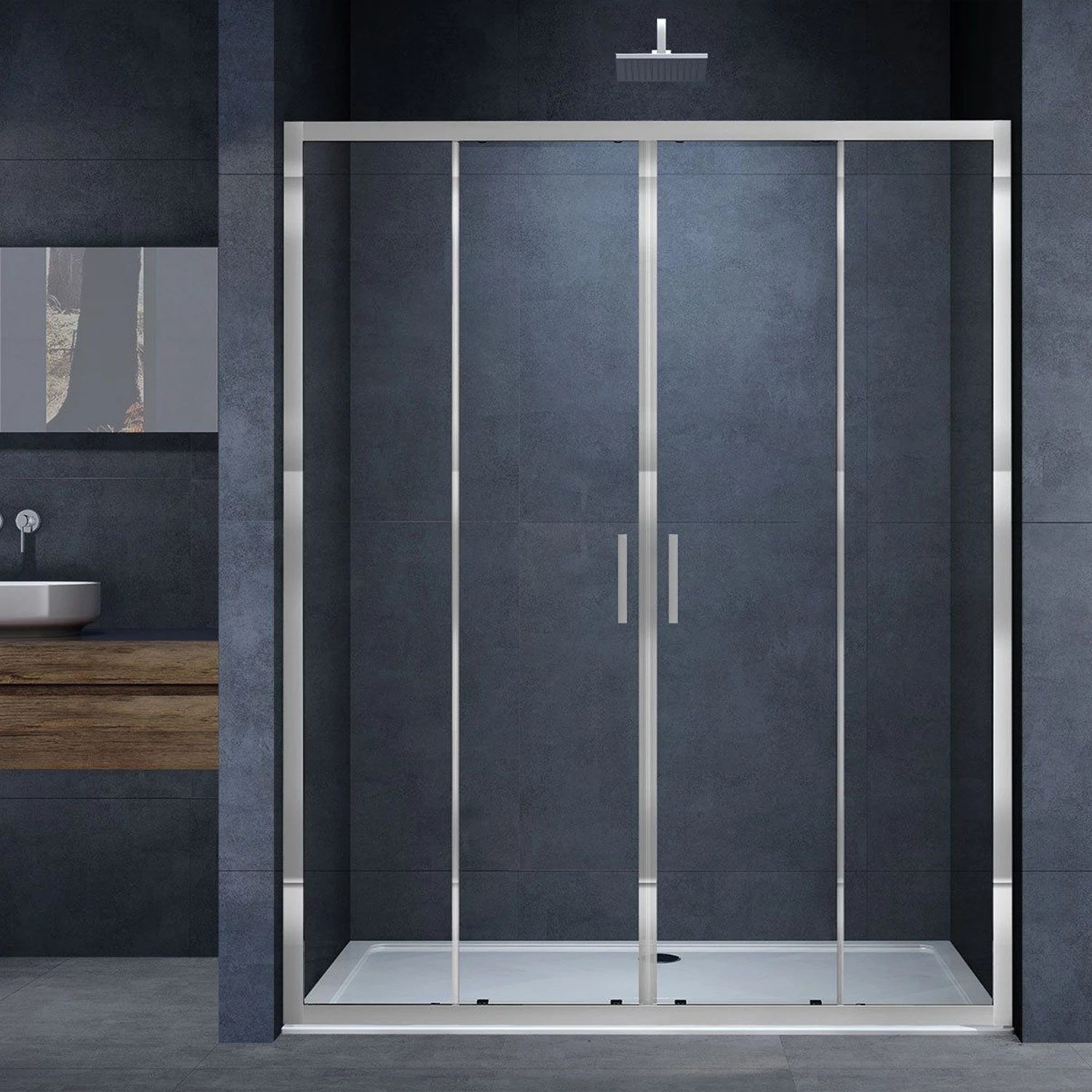 Изображение товара Душевая дверь Vincea Alpha VDS-3AL2160CL 1600x1900 мм стекло прозрачное