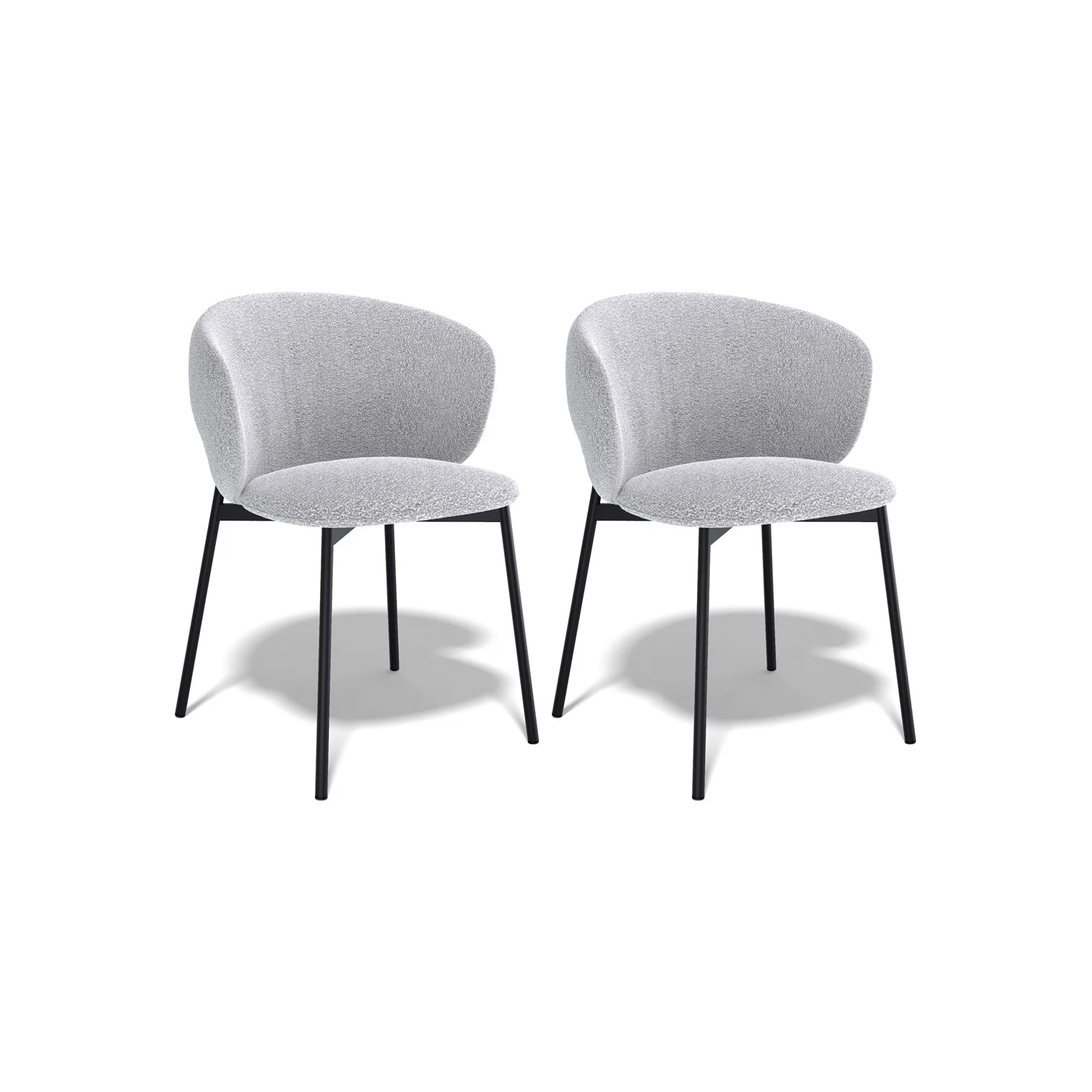 Изображение товара Комплект из двух современных стульев KENNER 306SD черный и серый, металлический каркас и велюр