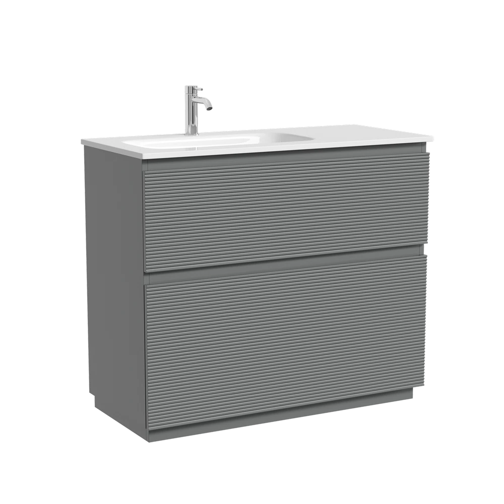 Изображение товара Тумба напольная SANCOS Folk Floor левая 995х445х850, c двумя ящиками оснащенными доводчиками, Ergraut soft, арт.FL100FLES