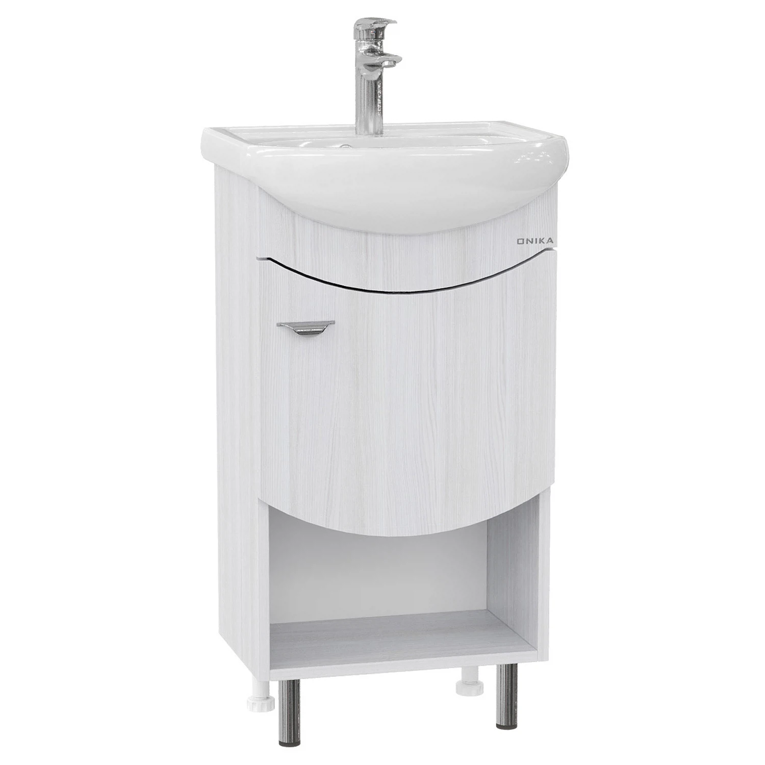 Изображение товара Напольная тумба под раковину Onika Селена 45, белая, Россия, гарантия 2 года