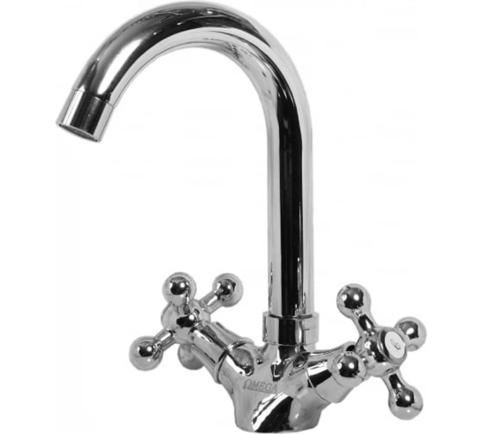 Изображение товара Смеситель для умывальника OMEGA 1119 хром вентильный латунь монтаж