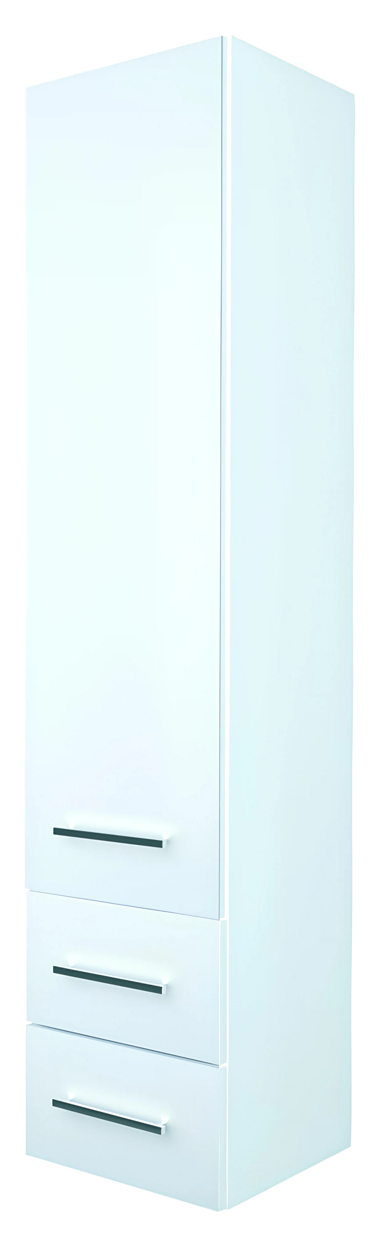 Изображение товара Пенал в ванную 1Marka  Соната 35см подвесной, 1 дверца, 2 ящика, цвет Белый глянец, Правый У23256