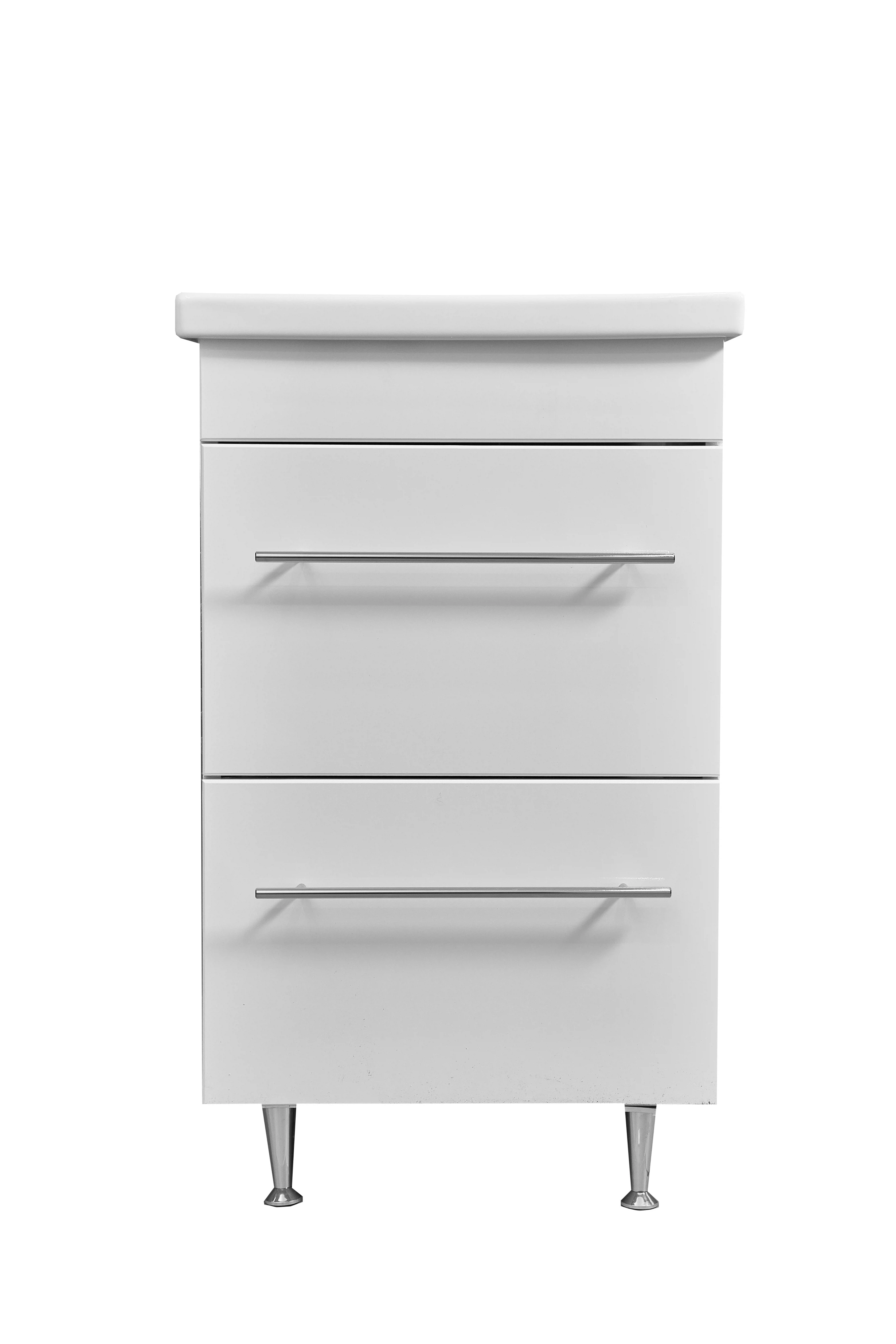 Изображение товара Тумба под раковину Ванесса 50 Stella Polar белая с двумя ящиками для ванной комнаты