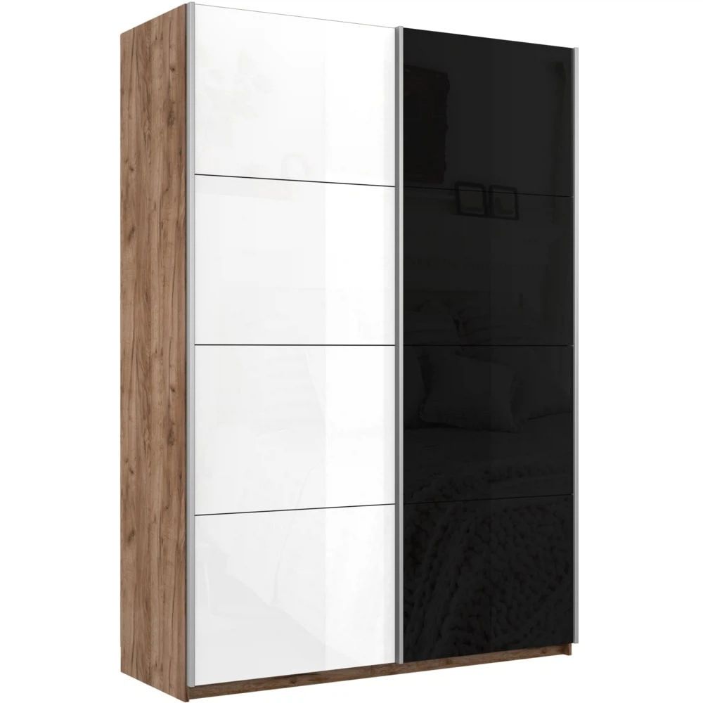 Изображение товара Шкаф-купе Прайм 2-х дверный Стекло белое/черное 120х57х230 Крафт табачный(арт.: 1PSSch_120_KT)