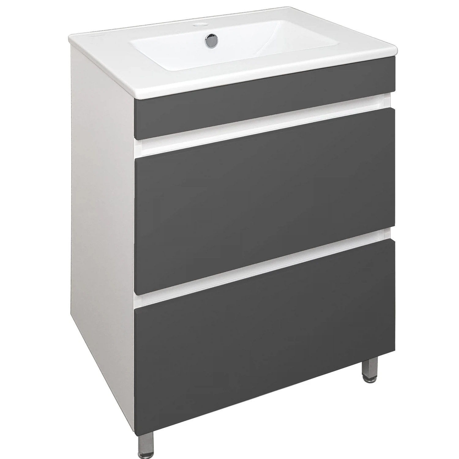 Изображение товара VELVET 60 тумба напольная под умывальник Quadro, графит матовый TOPPUS 9711.017