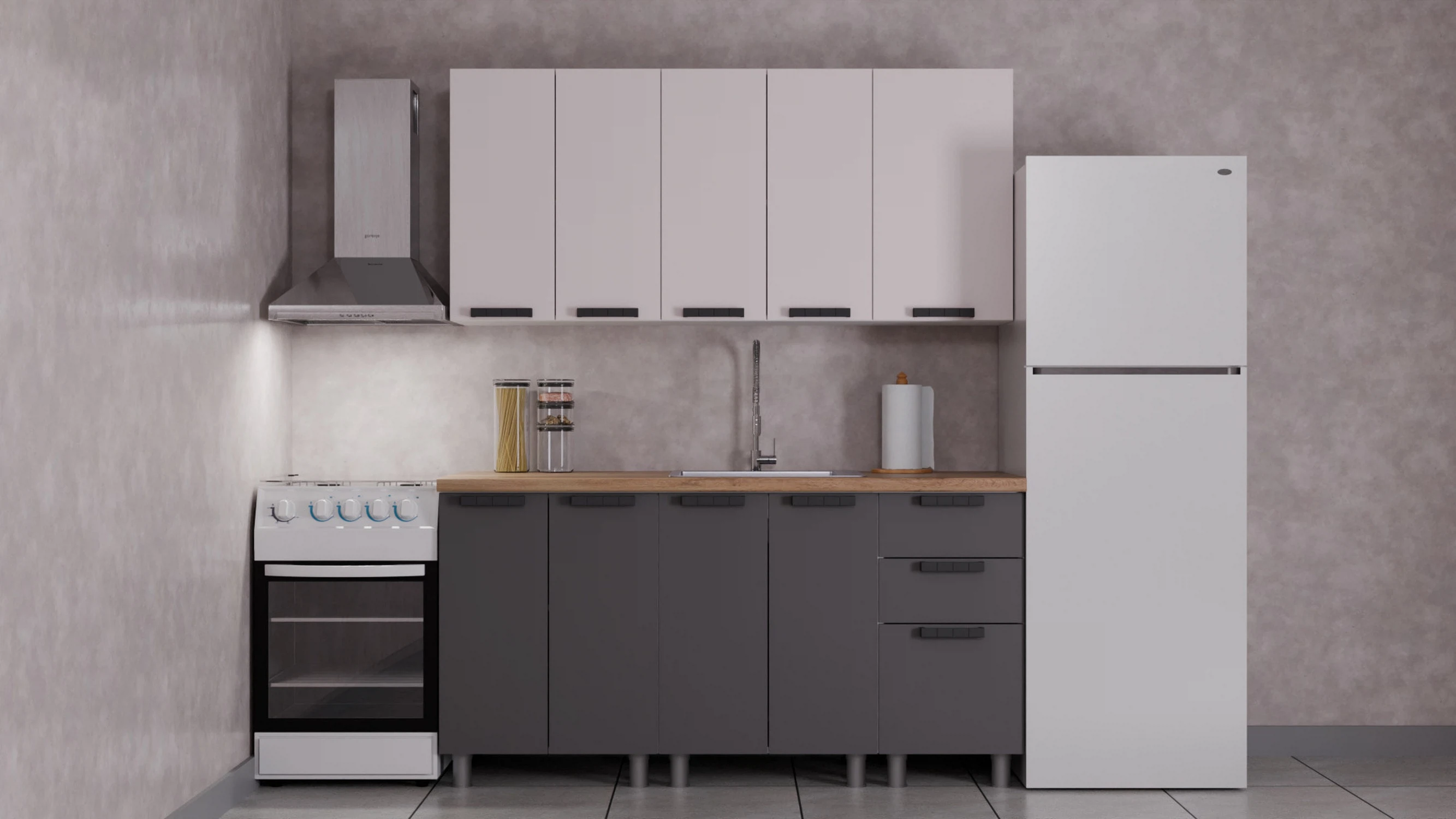 Изображение товара Кухня, Арника мебель, Лаванда,  артикул 00-00240894, размер 60*160*240, кашемир/сталь