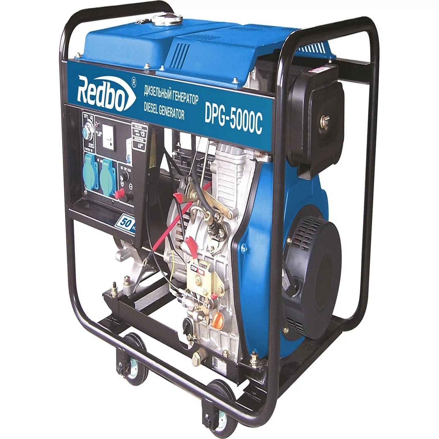 Изображение товара Генератор дизельный REDBO DPG-5000C (4,5 кВт/5,0 кВт, ручной стартер)
