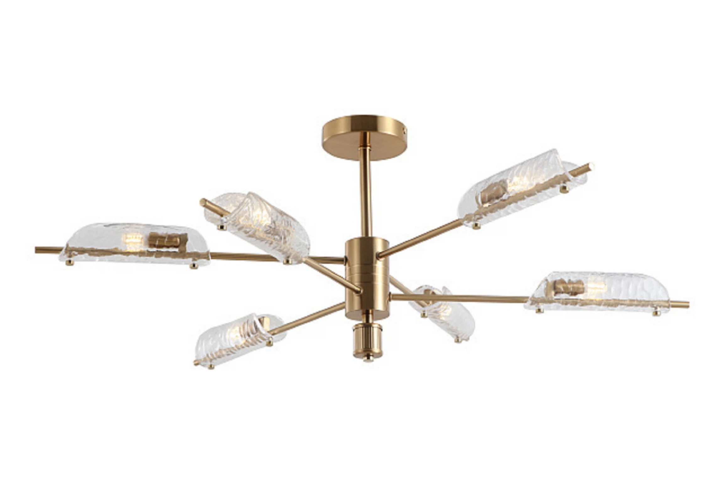 Изображение товара Люстра Freya BARET FR5420CL-06BS на штанге с рельефным стеклом