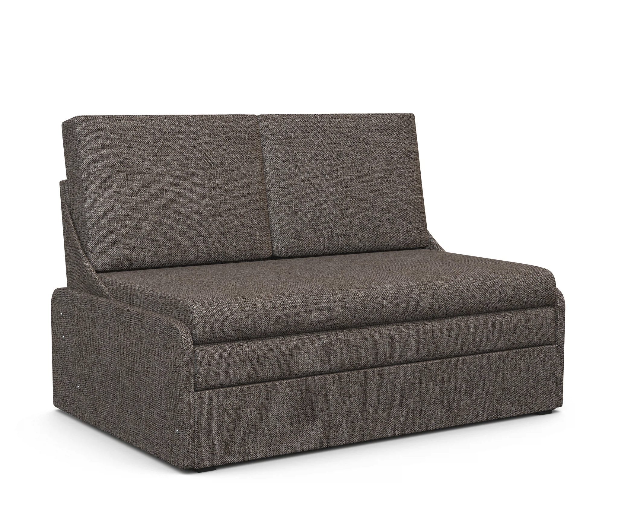 Изображение товара Диван-кровать Уют-2 коричневый рогожка с ящиком и французской раскладушкой