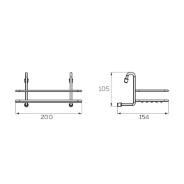 Полка малая короткая матовый черный MX-061 BL