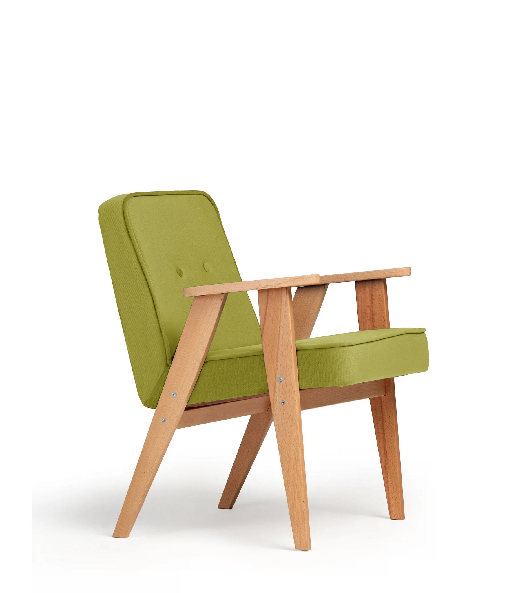 Изображение товара Кресло стул Несс мягкое с подлокотниками и деревянными ножками