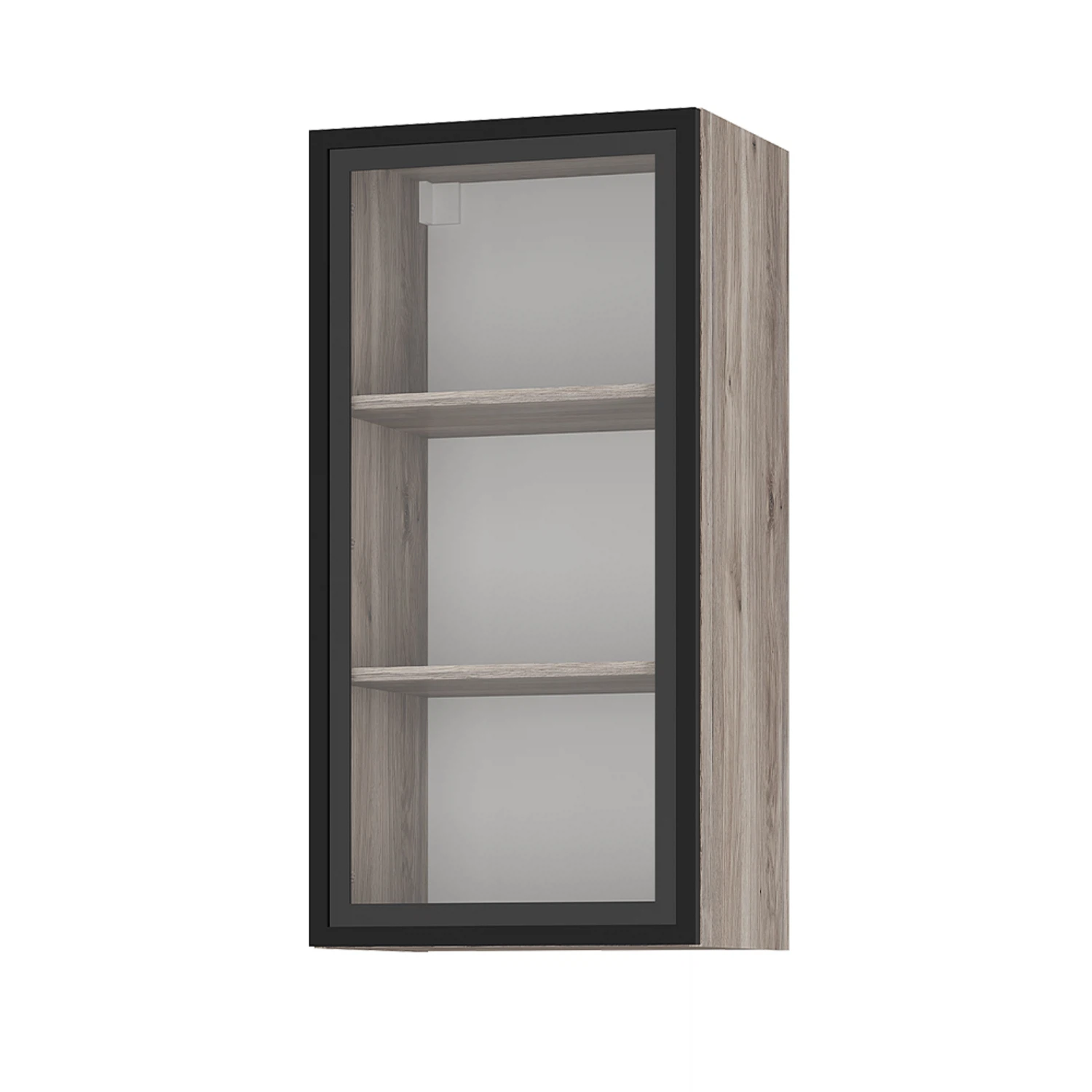 Изображение товара Навесной шкаф Урбан ШКН-08 из ЛДСП с стеклом и фотопечатью, Дуб смоки