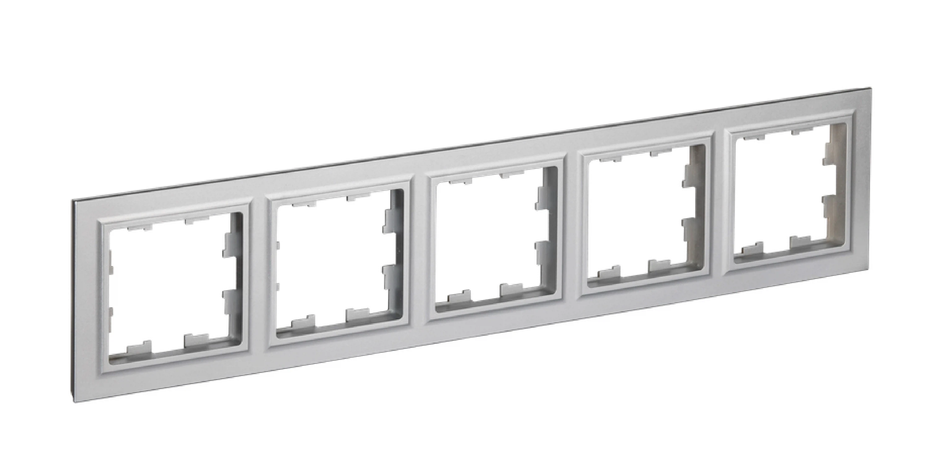 Изображение товара Рамка IEK BRITE BASE из алюминия для электросчетчиков 5-местная серого цвета