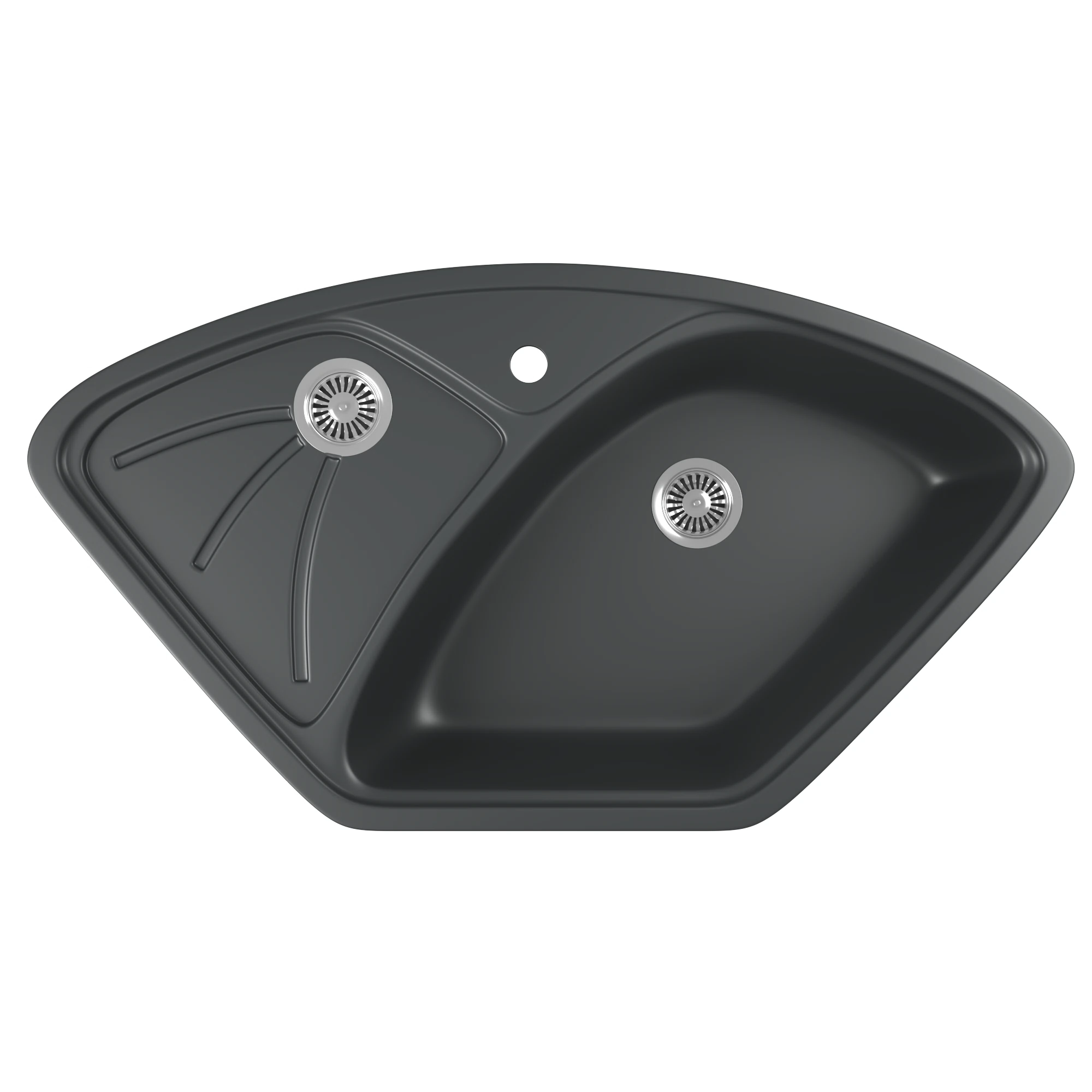 Изображение товара Кухонная мойка Greenstone GRS-10E-343 антрацит из искусственного мрамора