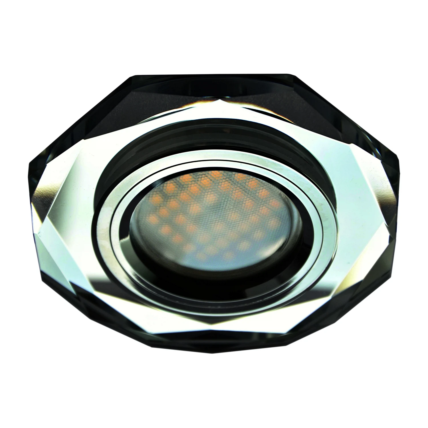 Изображение товара Светильник встраиваемый Ecola MR16 LD1652 GU5.3 С подсветкой 8-угольник Хром/Хром 25x90