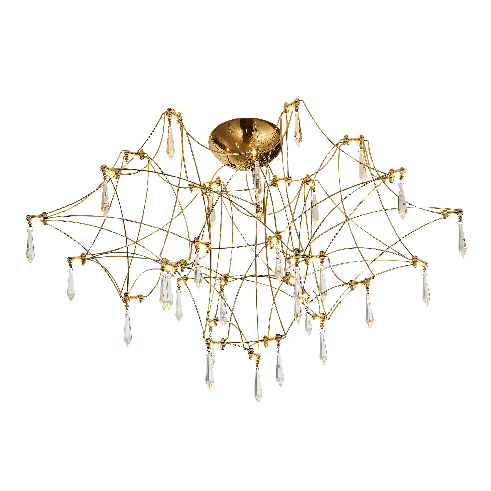 Изображение товара Светильник светодиодный GRAVETTA золотистый с хрусталем и пультом дистанционного управления