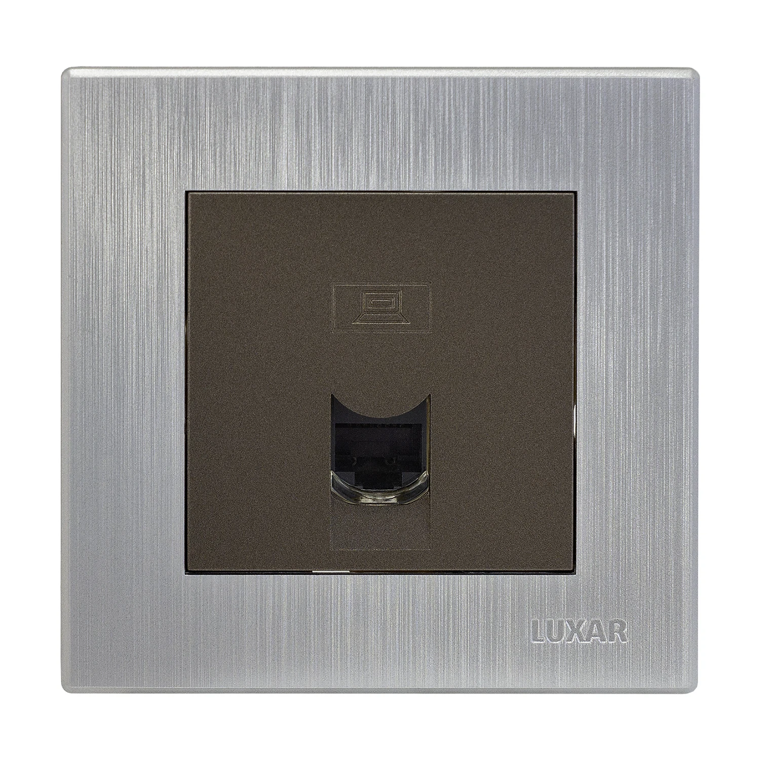 Изображение товара Розетка LUXAR Mosaic с/у компьютерная RJ-45 титан/серебро с рамкой (20.045.05)