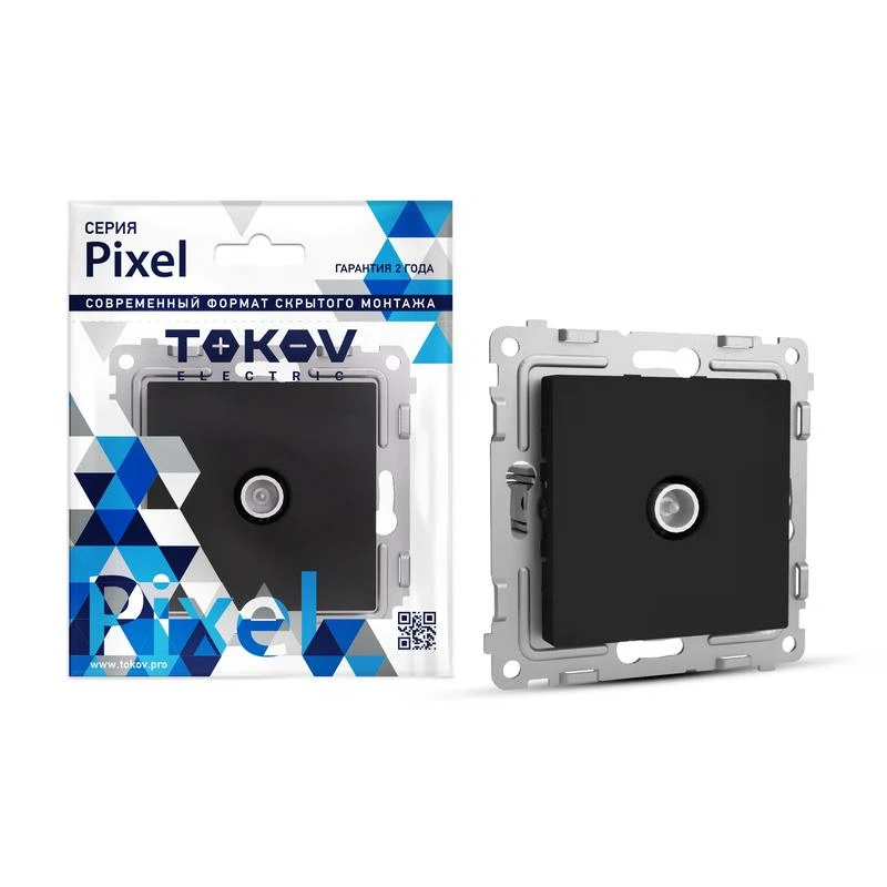 Изображение товара Коннектор TV СП Pixel механизм карбон TOKOV ELECTRIC TKE-PX-A1C-C14