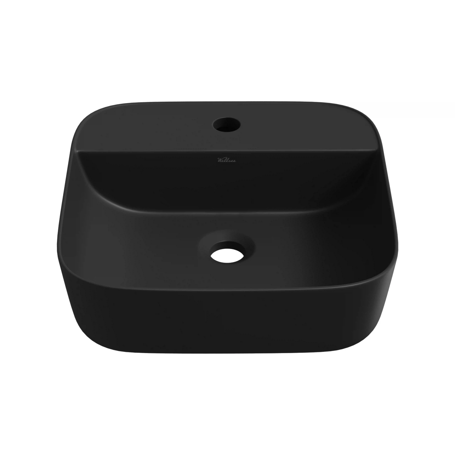 Изображение товара Накладная раковина для ванной Wellsee Preen квадратная 40х40 см черная