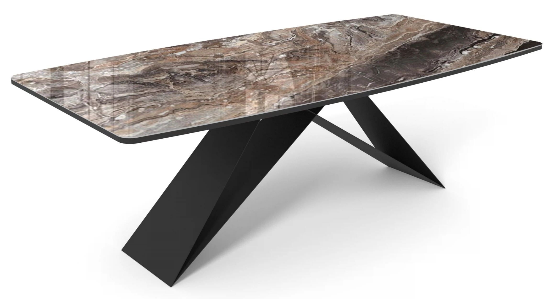 Изображение товара Стол DikLine SKY220 Керамика Amadeus/подстолье черное/опоры черные (2 уп.)