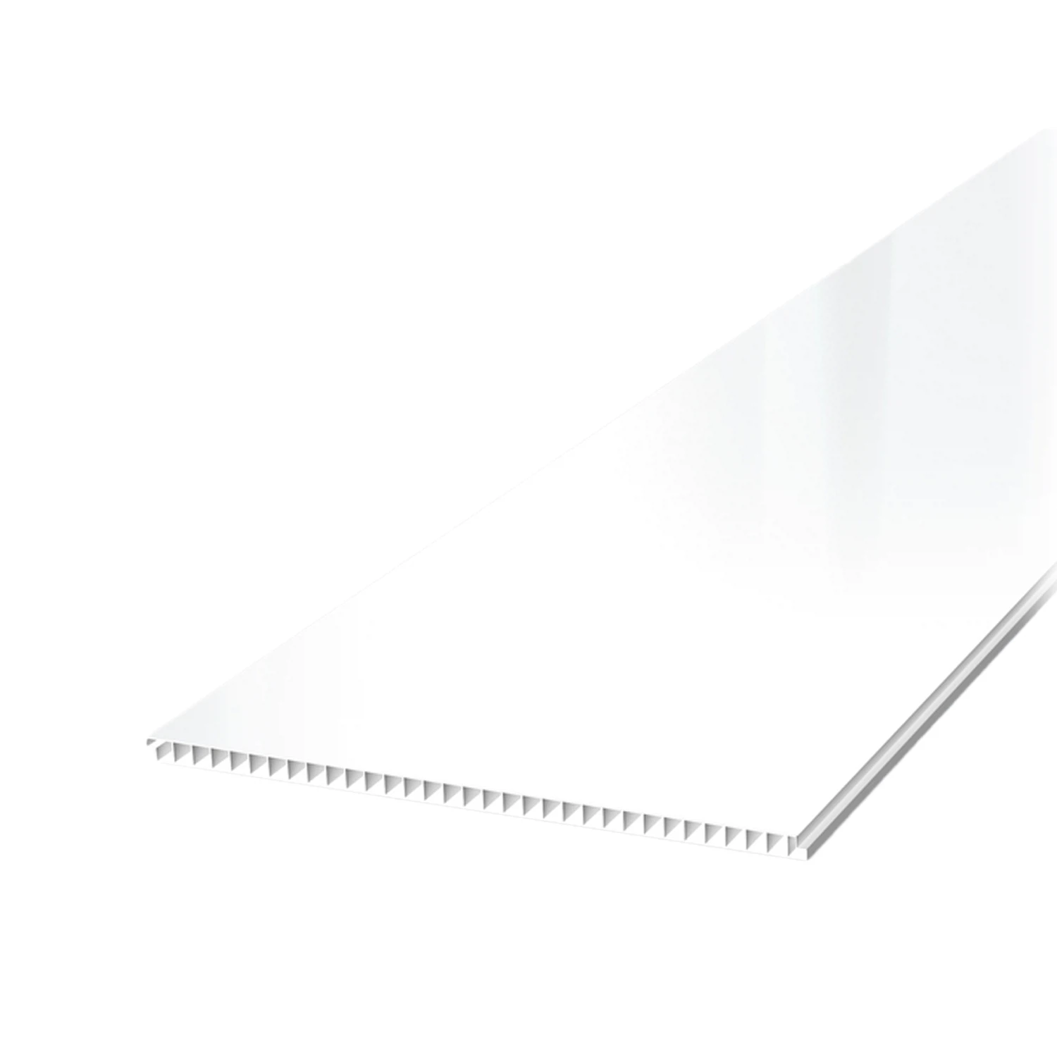 Изображение товара Панель ПВХ белый глянец 2,7 м реечная влагостойкая для стен и потолков