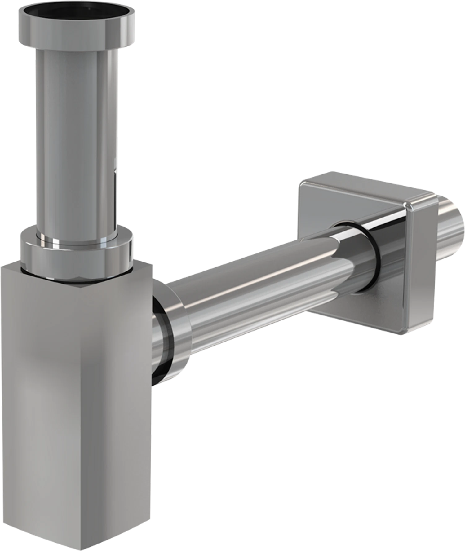 Изображение товара Сифон для умывальника Alcadrain DN32 DESIGN цельнометаллический, квадратный A401