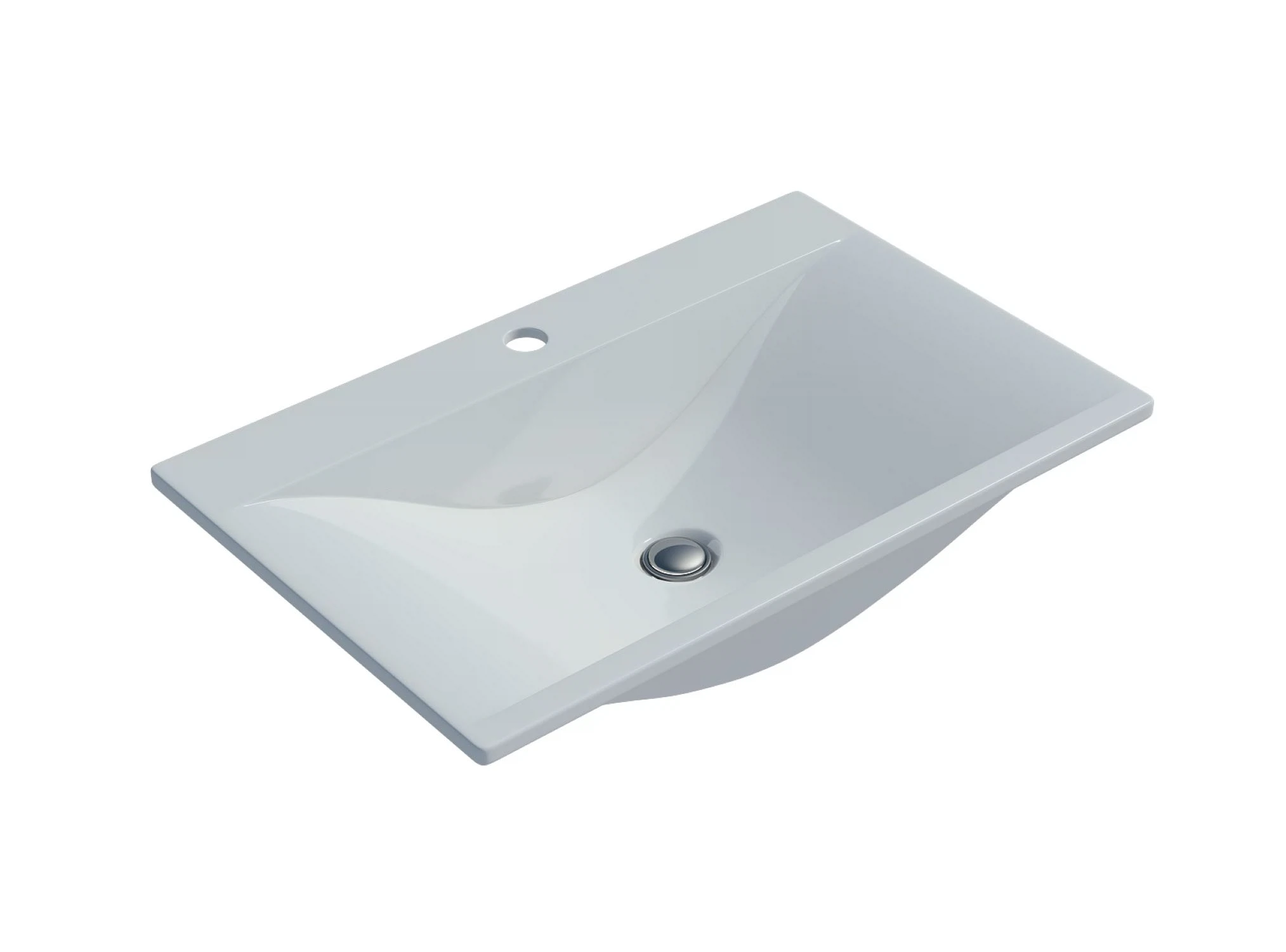 Изображение товара Раковина встраиваемая сверху для ванной комнаты Madera Pulsus 70 белая искусственный мрамор